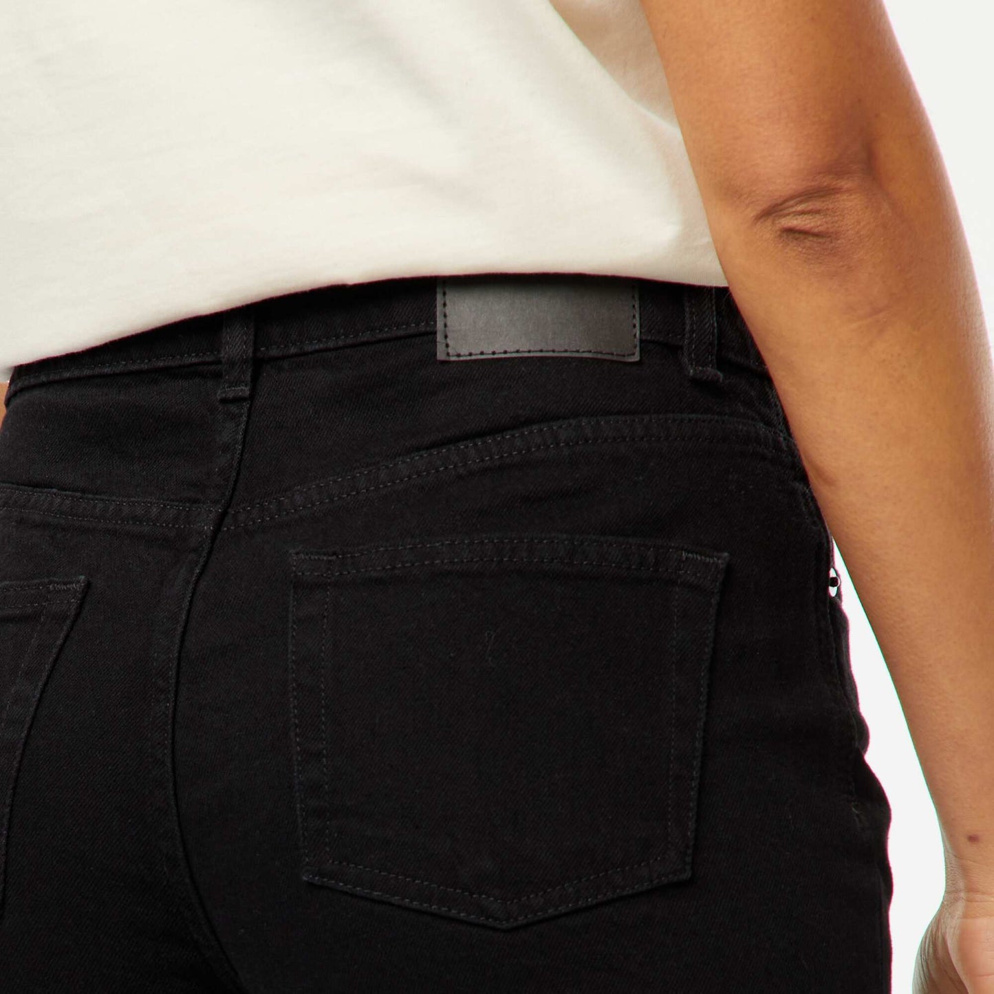 Short taille haute en jean NOIR