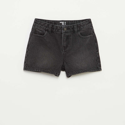 Short en jean NOIR