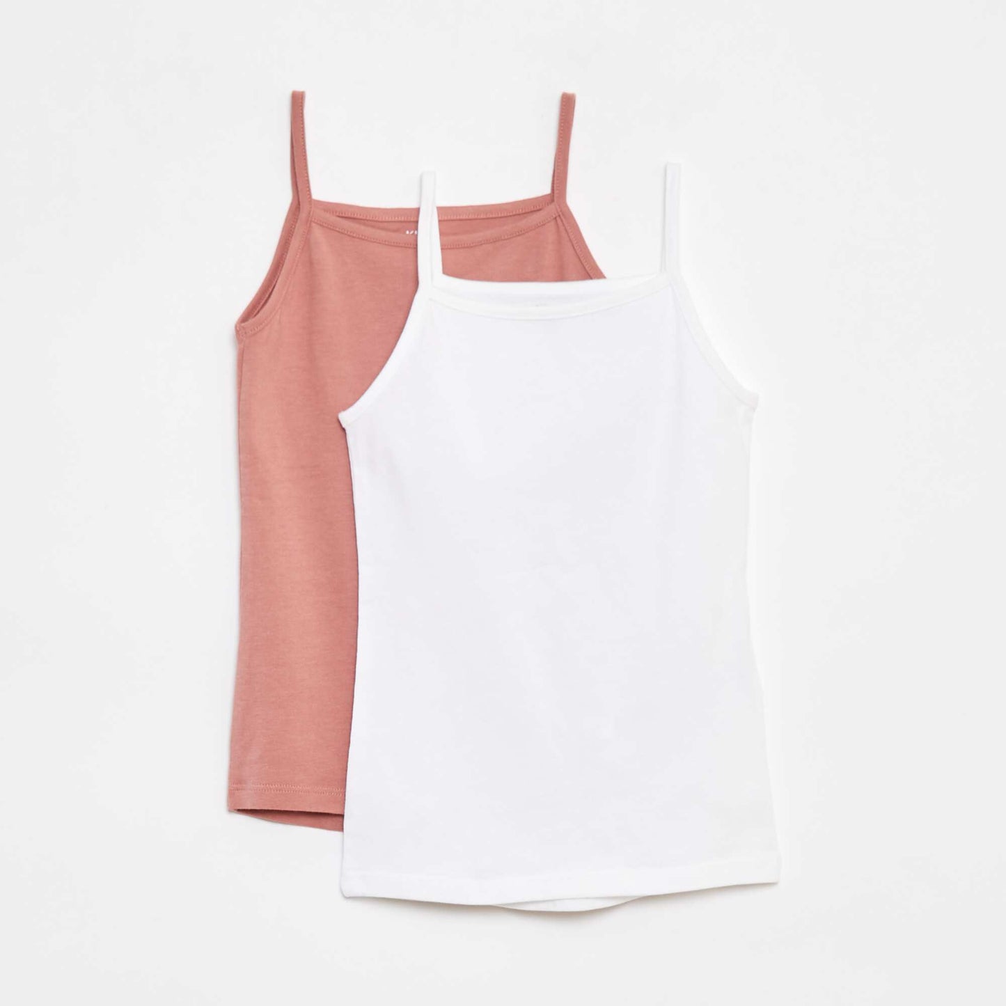 Lot de 2 débardeurs en coton stretch BLANC