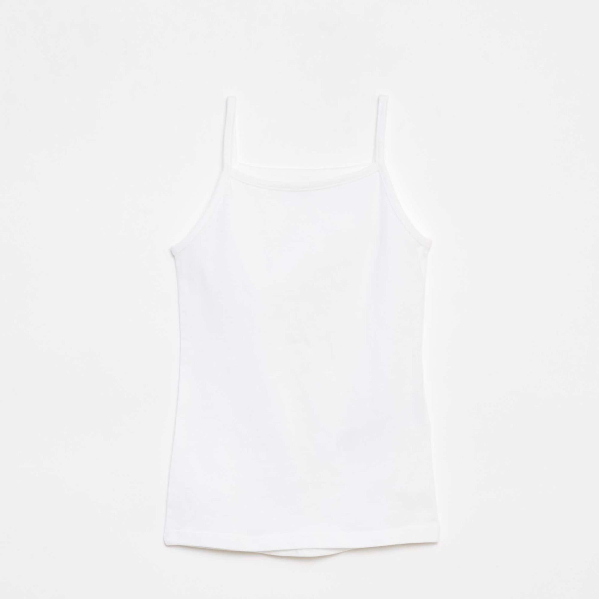 Lot de 2 débardeurs en coton stretch BLANC