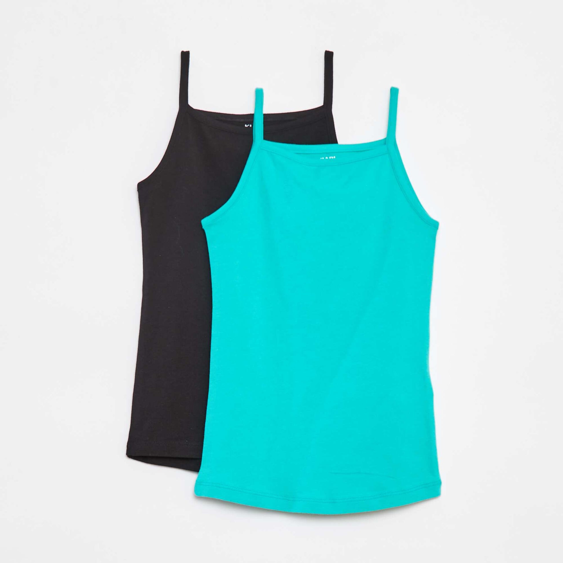 Lot de 2 débardeurs en coton stretch VERT
