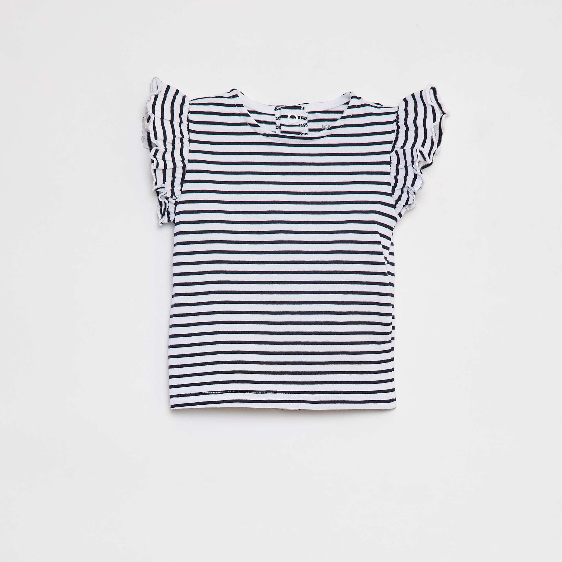 T-shirt à manches courtes volantées BLANC
