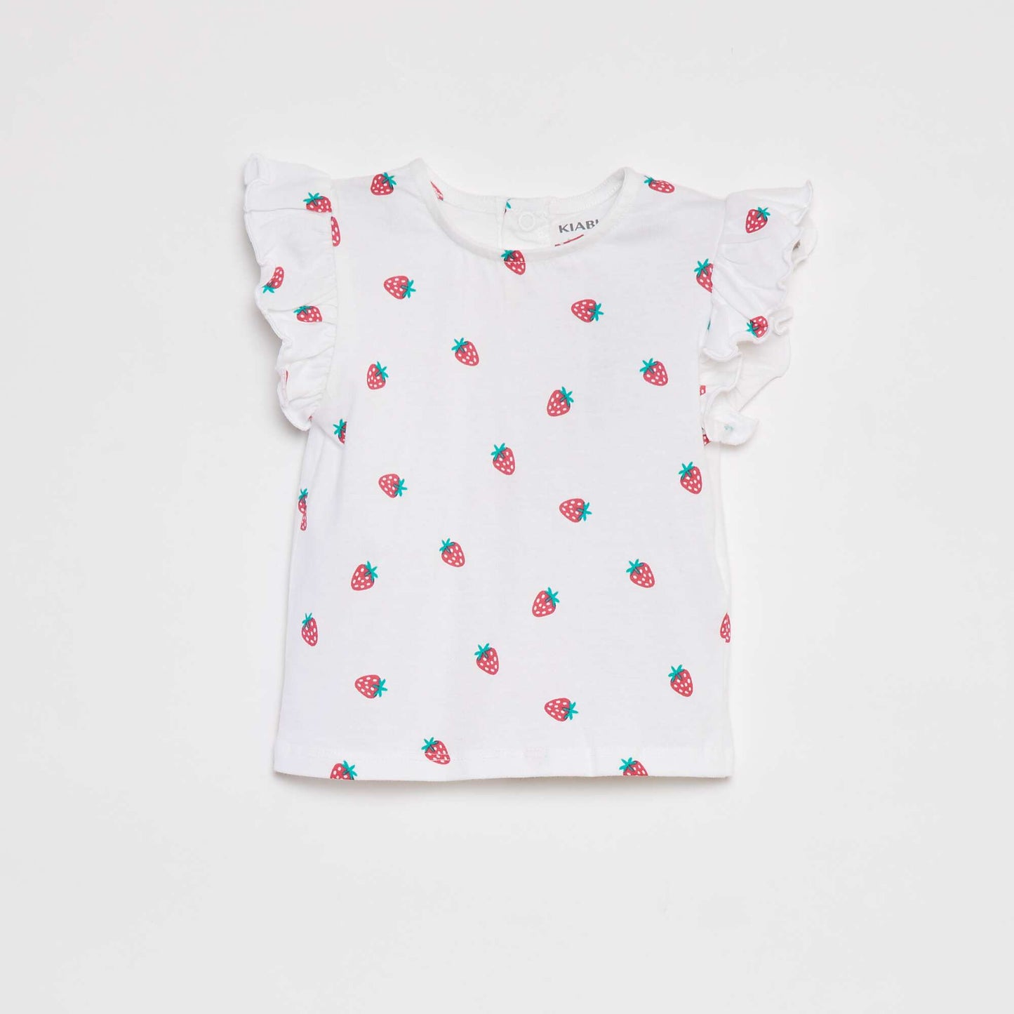 T-shirt à manches courtes volantées BLANC