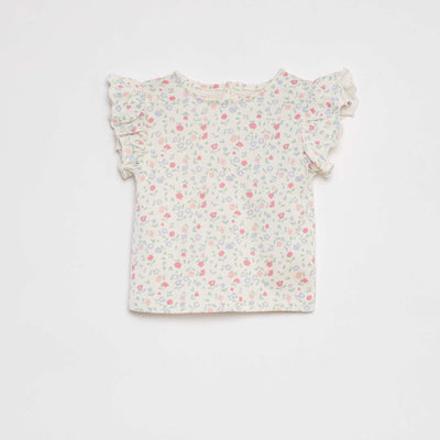 T-shirt à manches courtes volantées ROSE