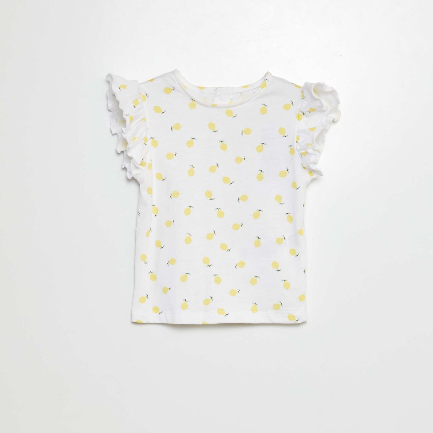 T-shirt à manches courtes volantées BLANC