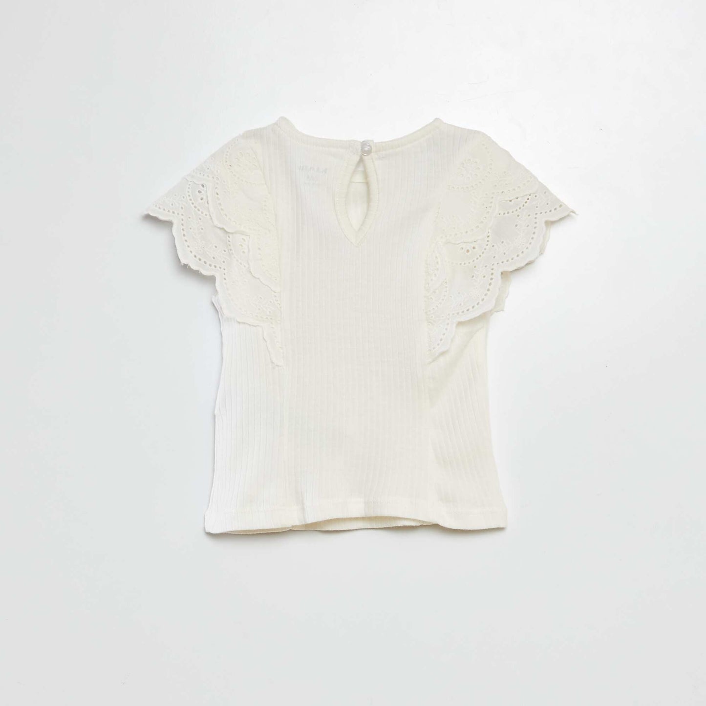 T-shirt avec manches brodées BLANC