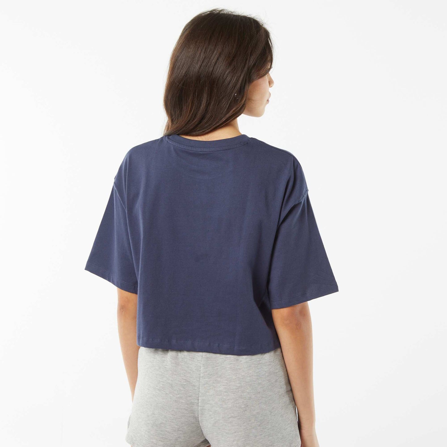 T-shirt uni coupe courte manches courtes BLEU