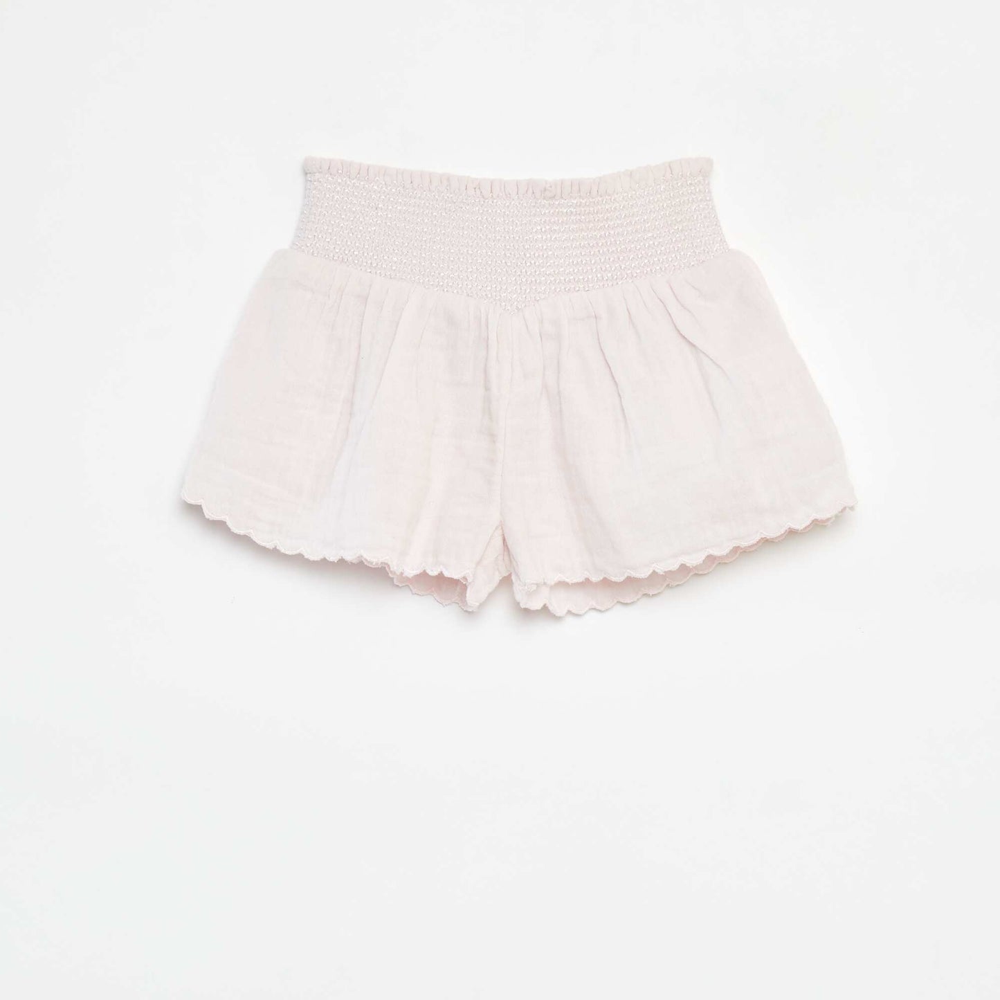 Short brodé en gaze de coton ROSE