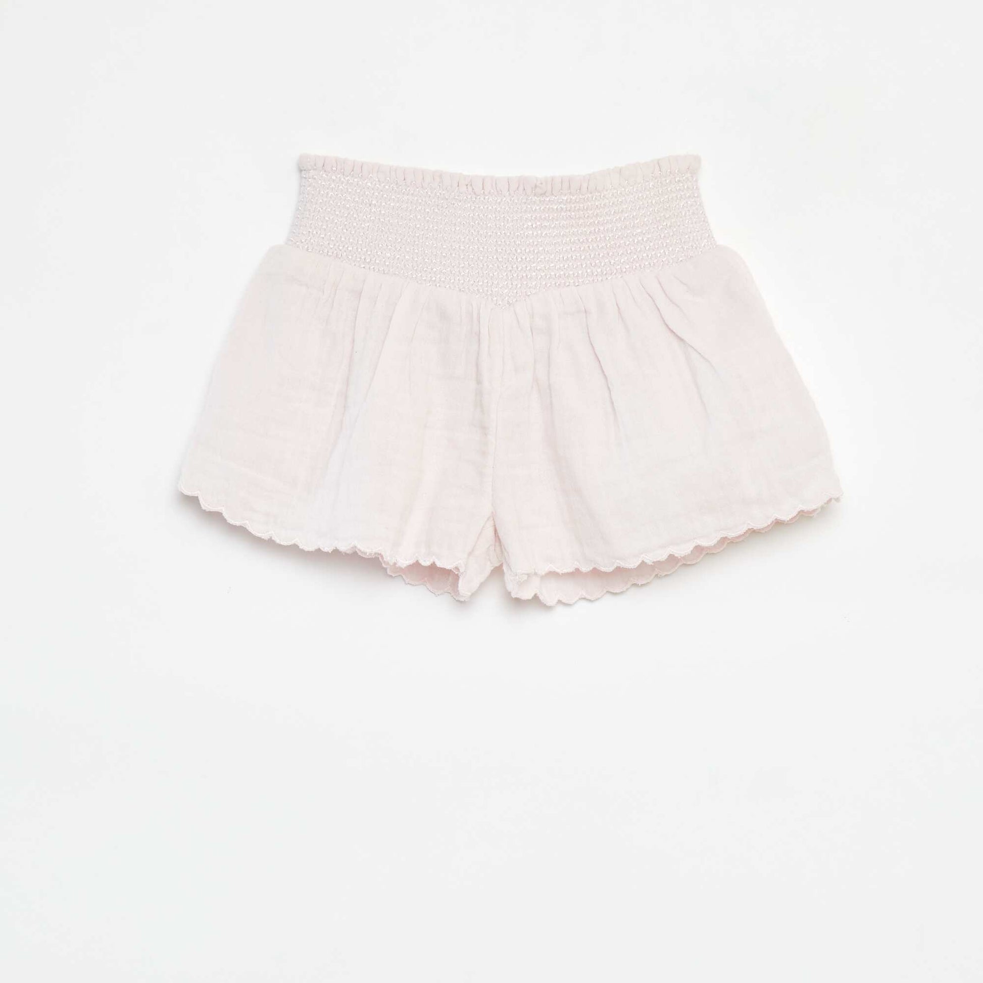 Short brodé en gaze de coton ROSE