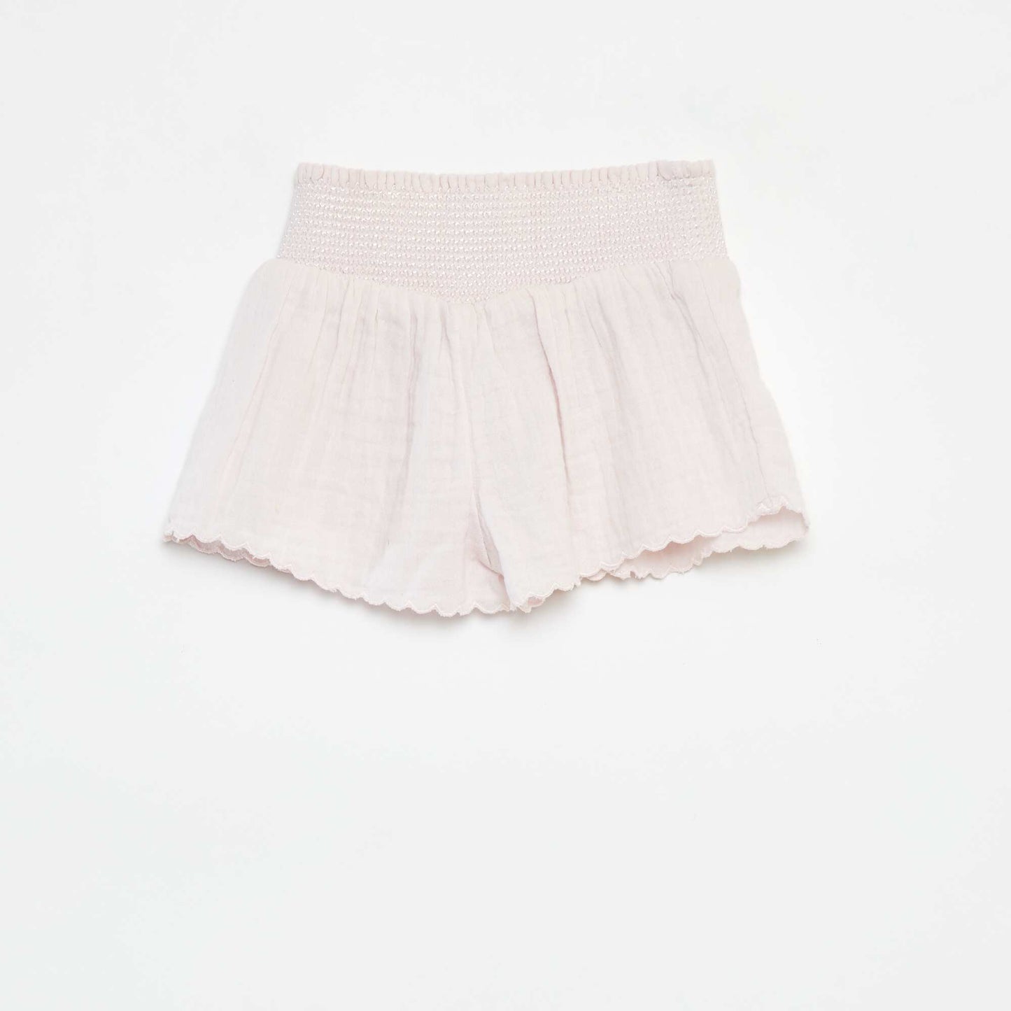 Short brodé en gaze de coton ROSE