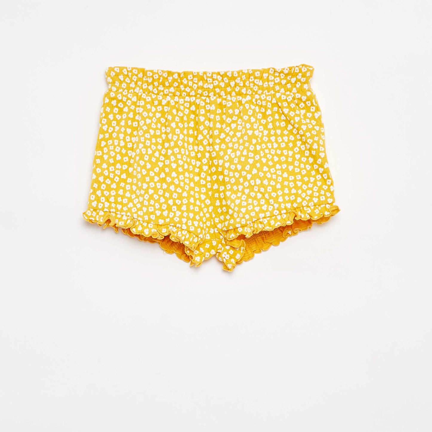 Short avec volants et imprimé JAUNE