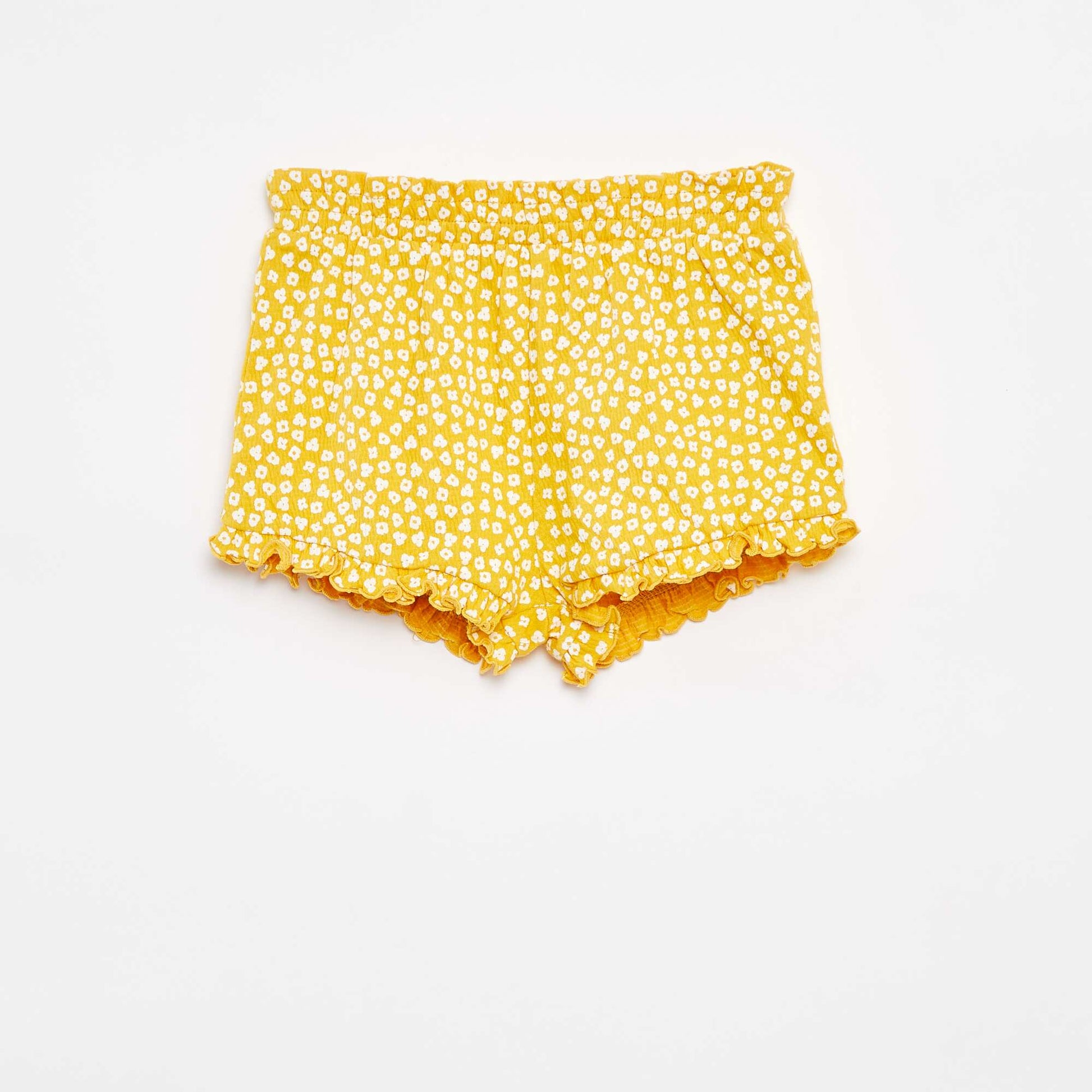 Short avec volants et imprimé JAUNE