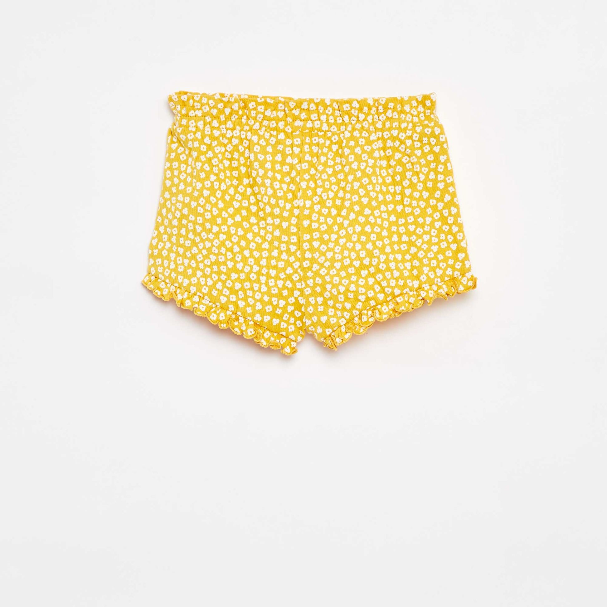 Short avec volants et imprimé JAUNE