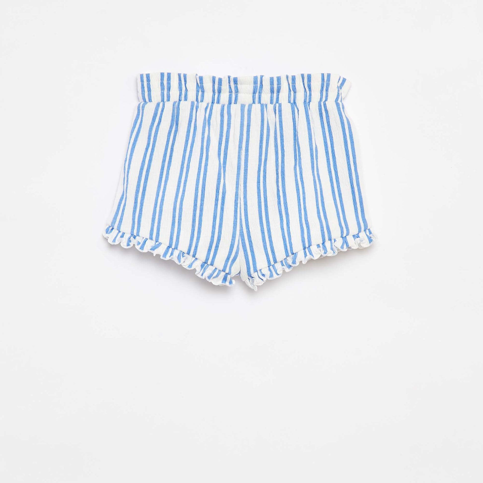 Short avec volants et imprimé BLANC