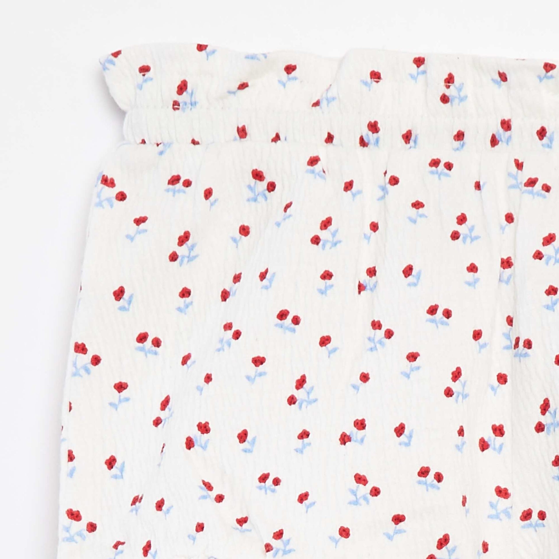 Short avec volants et imprimé BLANC