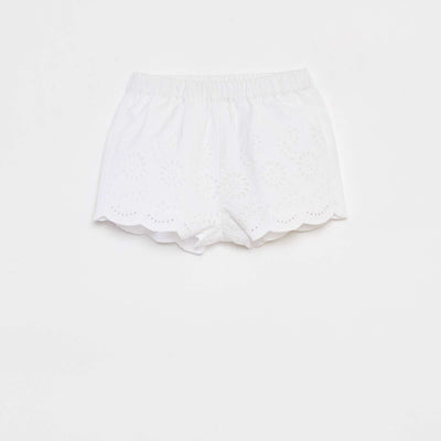 Short en broderies anglaises BLANC
