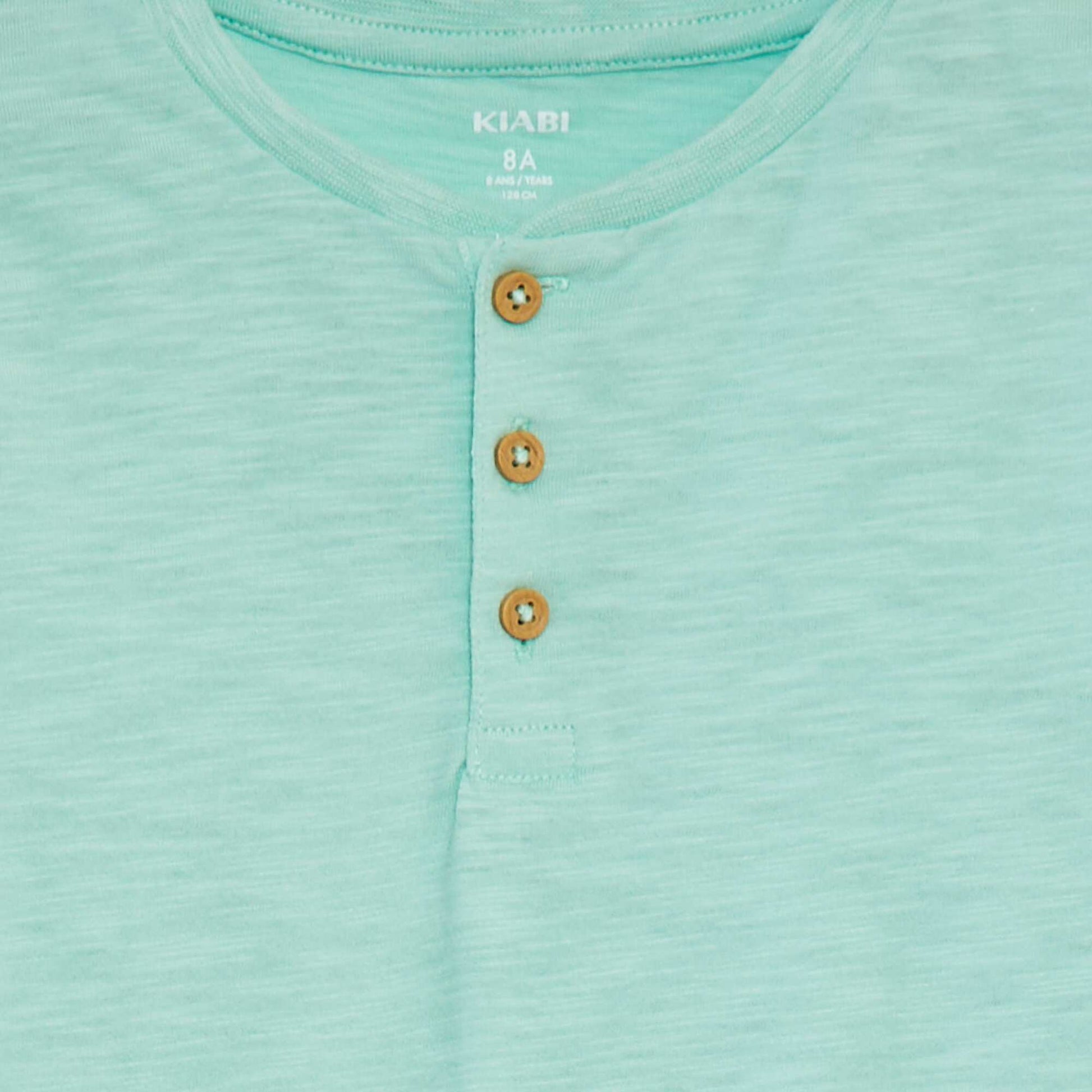 T-shirt col tunisien manches courtes VERT