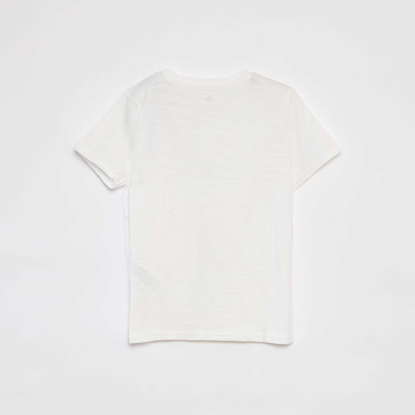 T-shirt col tunisien manches courtes BLANC
