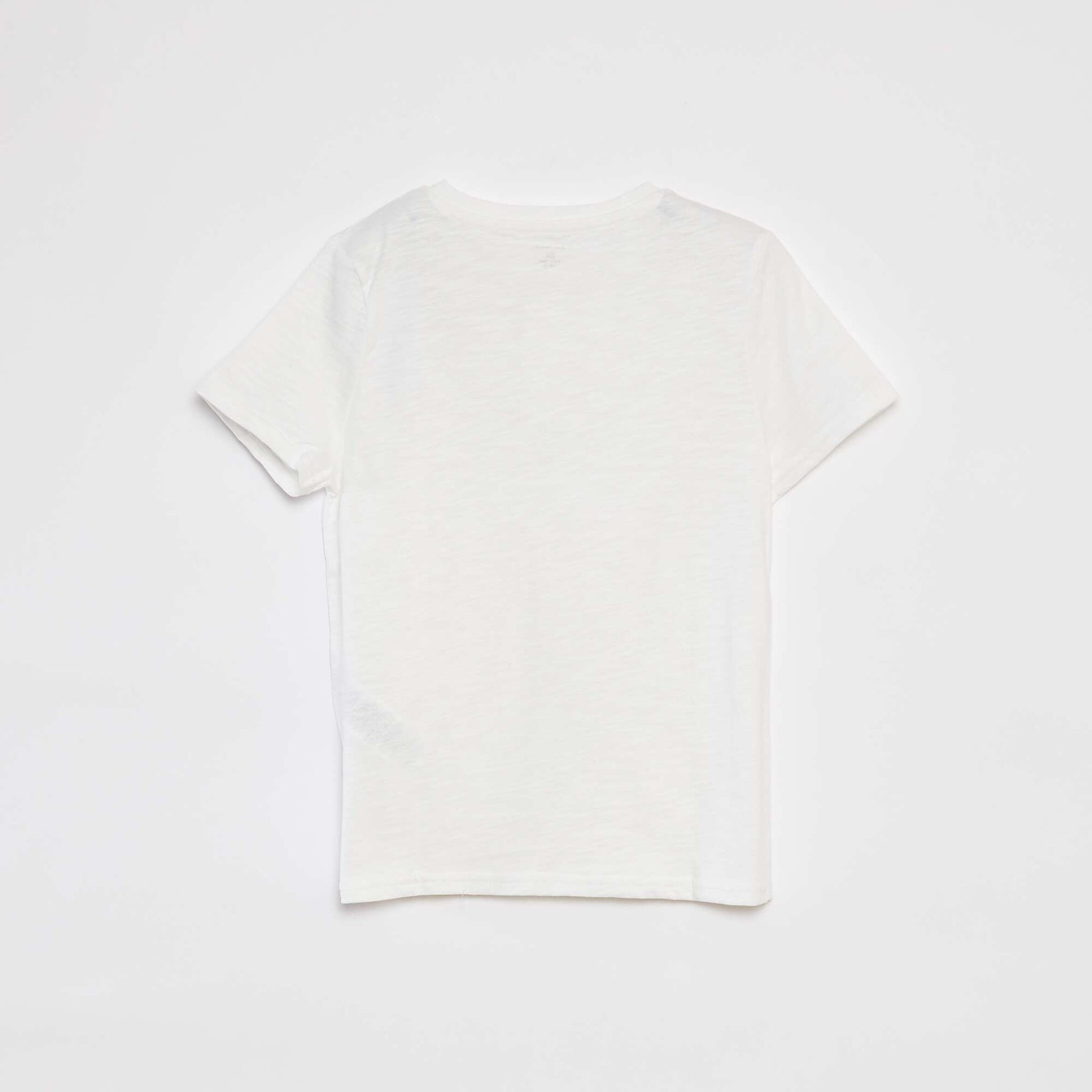 T-shirt col tunisien manches courtes BLANC