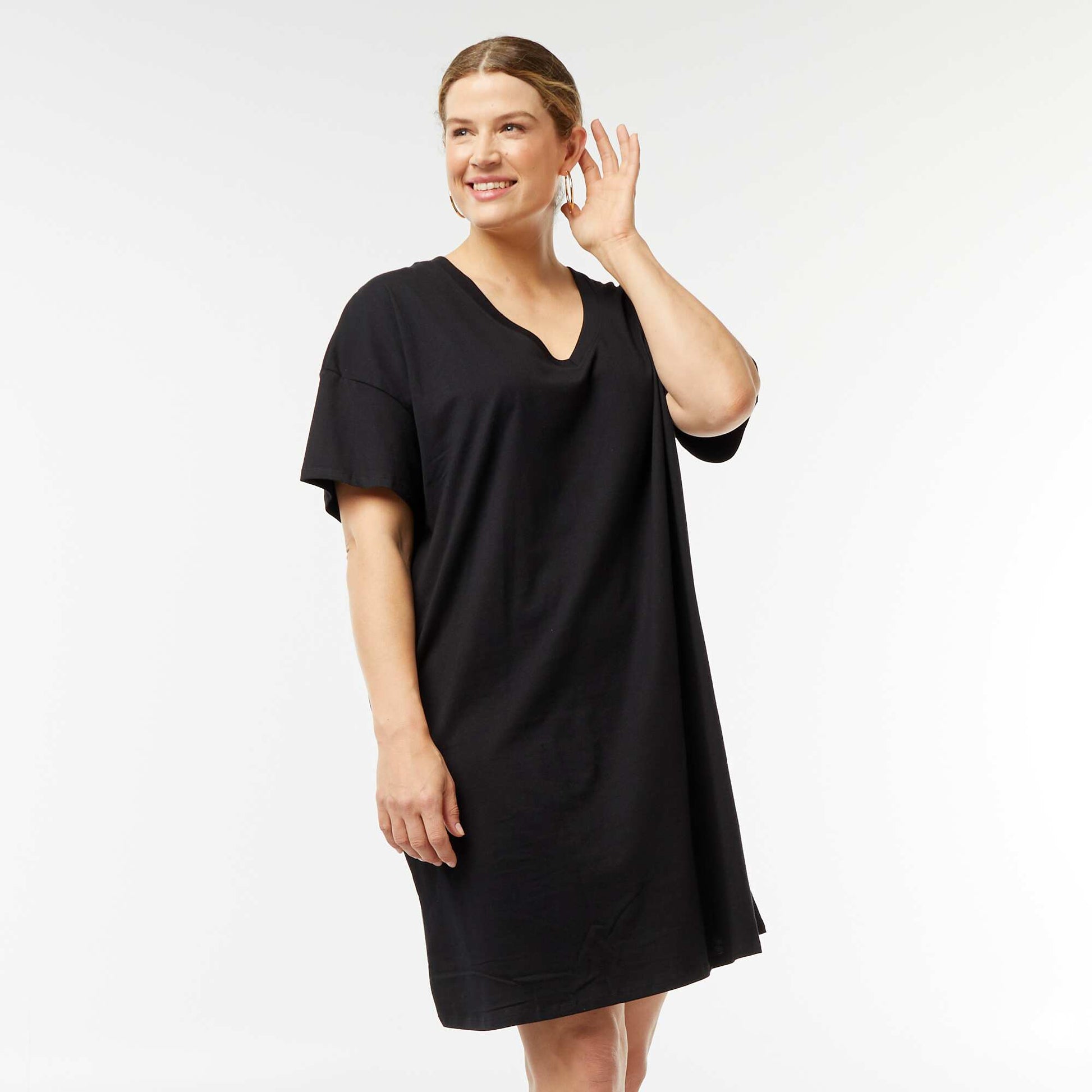 Robe t-shirt longue NOIR