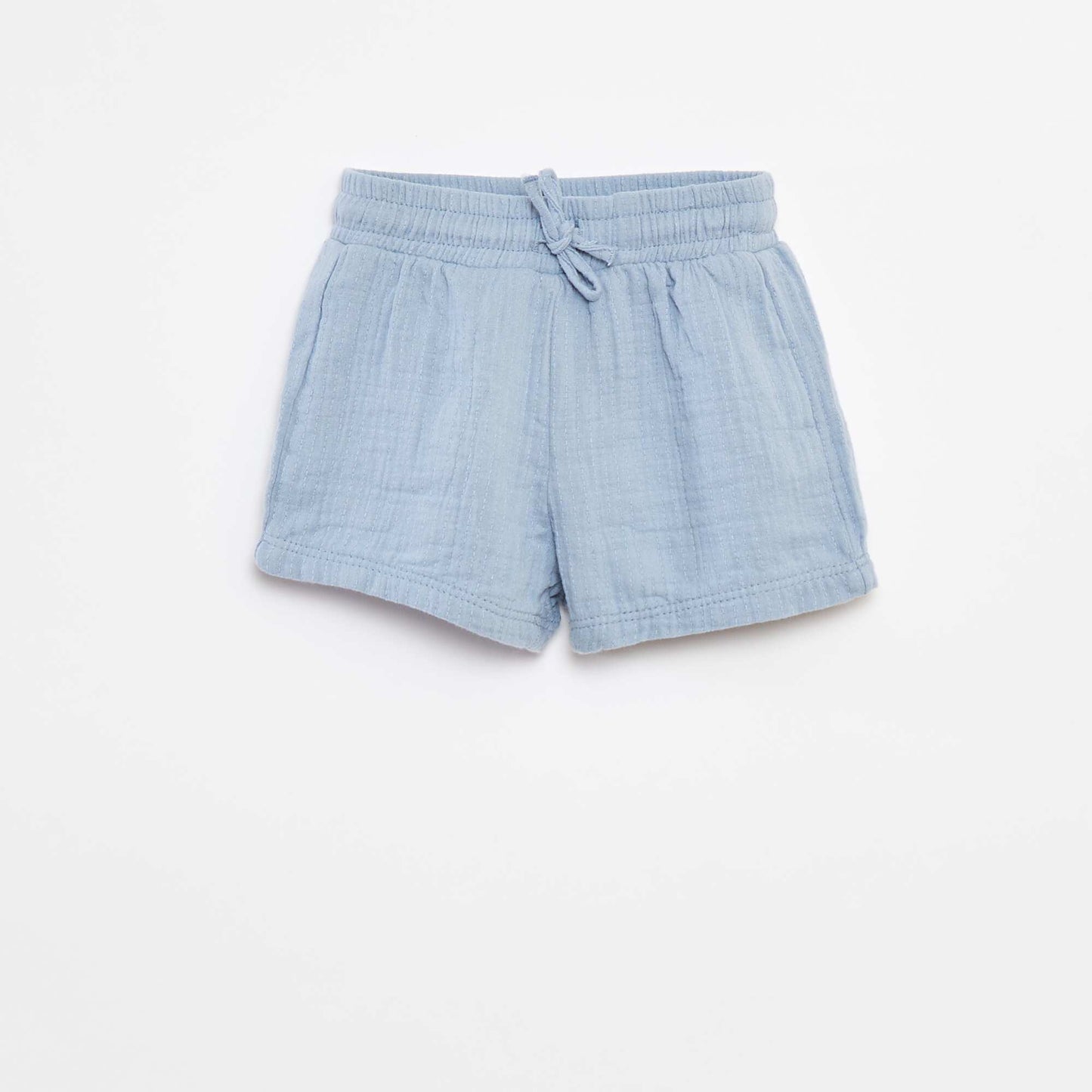Short en gaze de coton BLEU