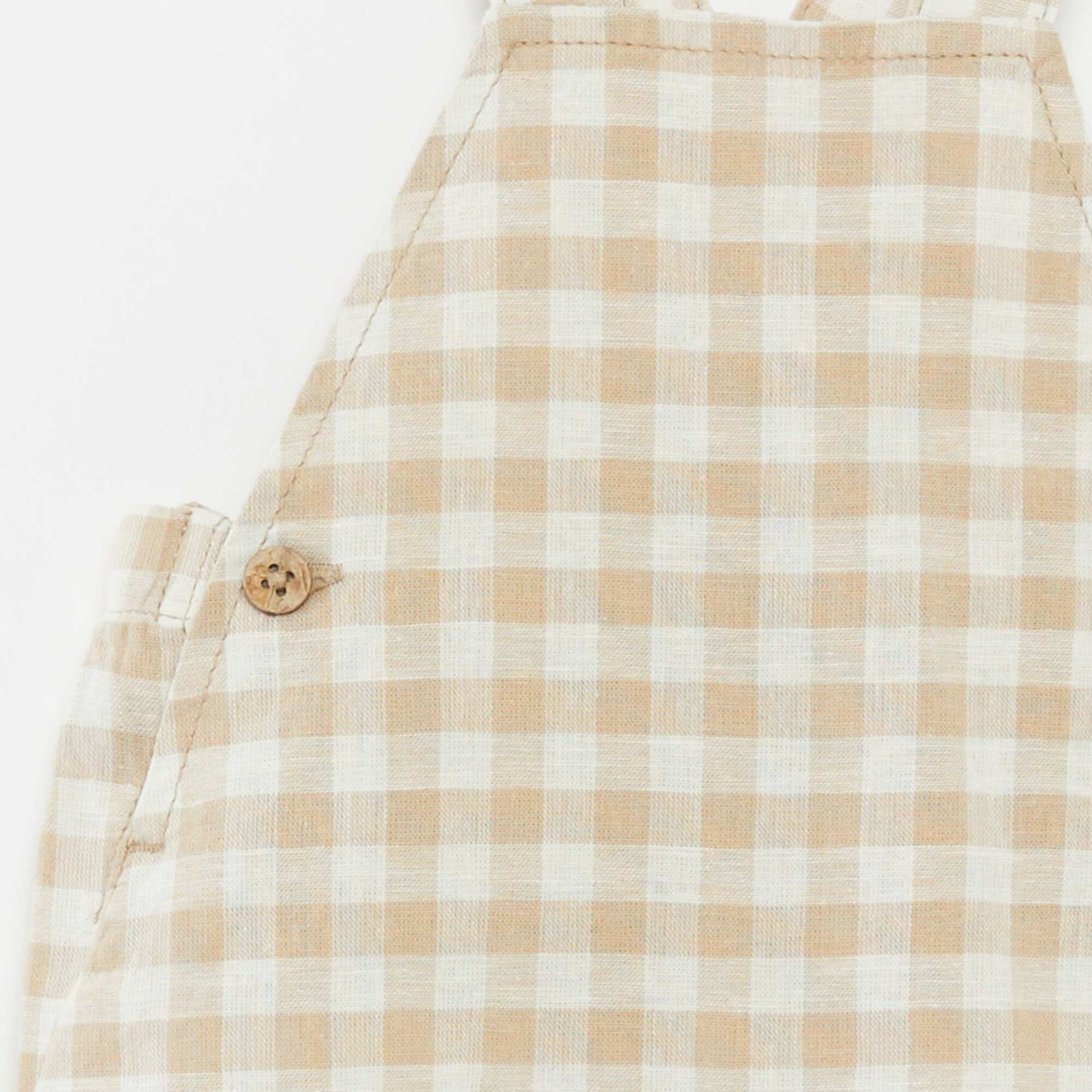 Salopette légère en lin mélangé BEIGE VICHY