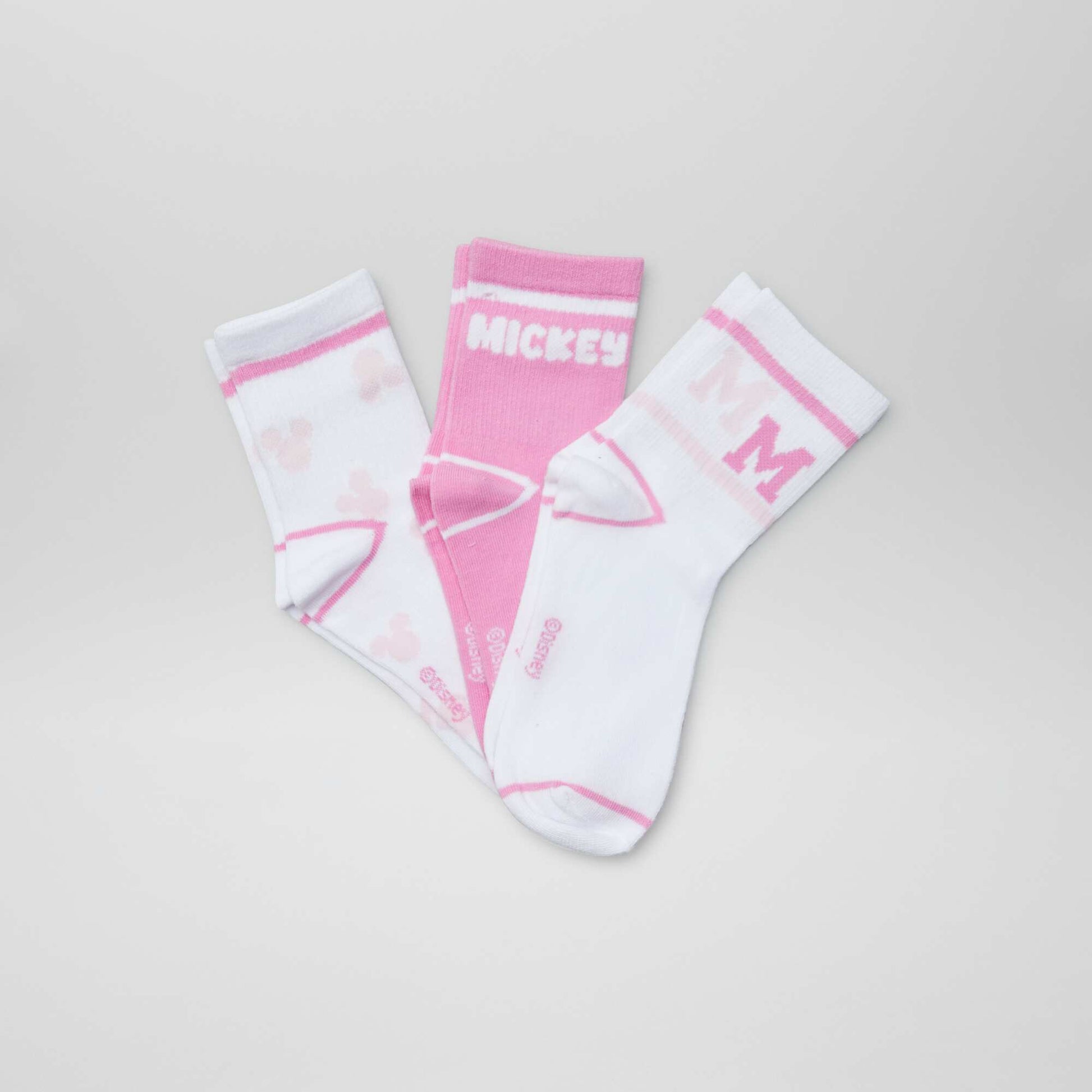 Lot de 3 paires de chaussettes 'Mickey' et 'Minnie' BLANC