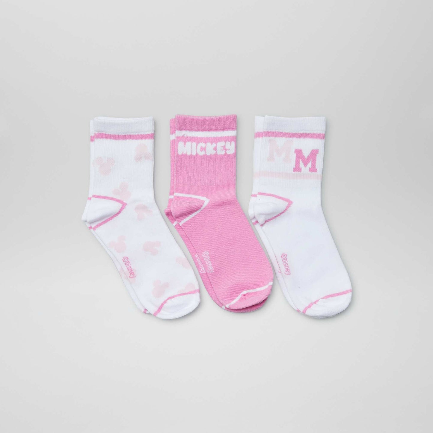 Lot de 3 paires de chaussettes 'Mickey' et 'Minnie' BLANC