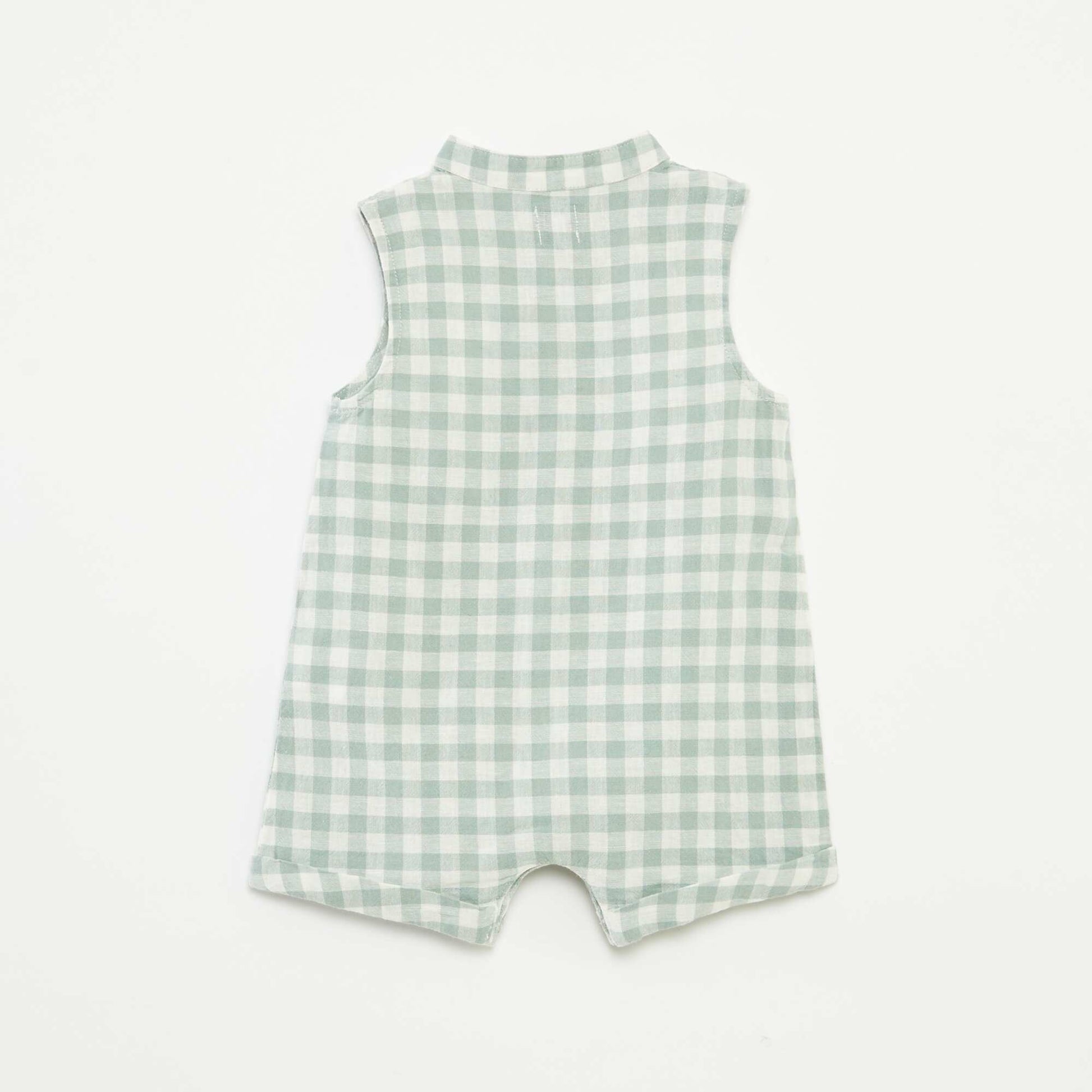 Barboteuse courte avec col mao VERT