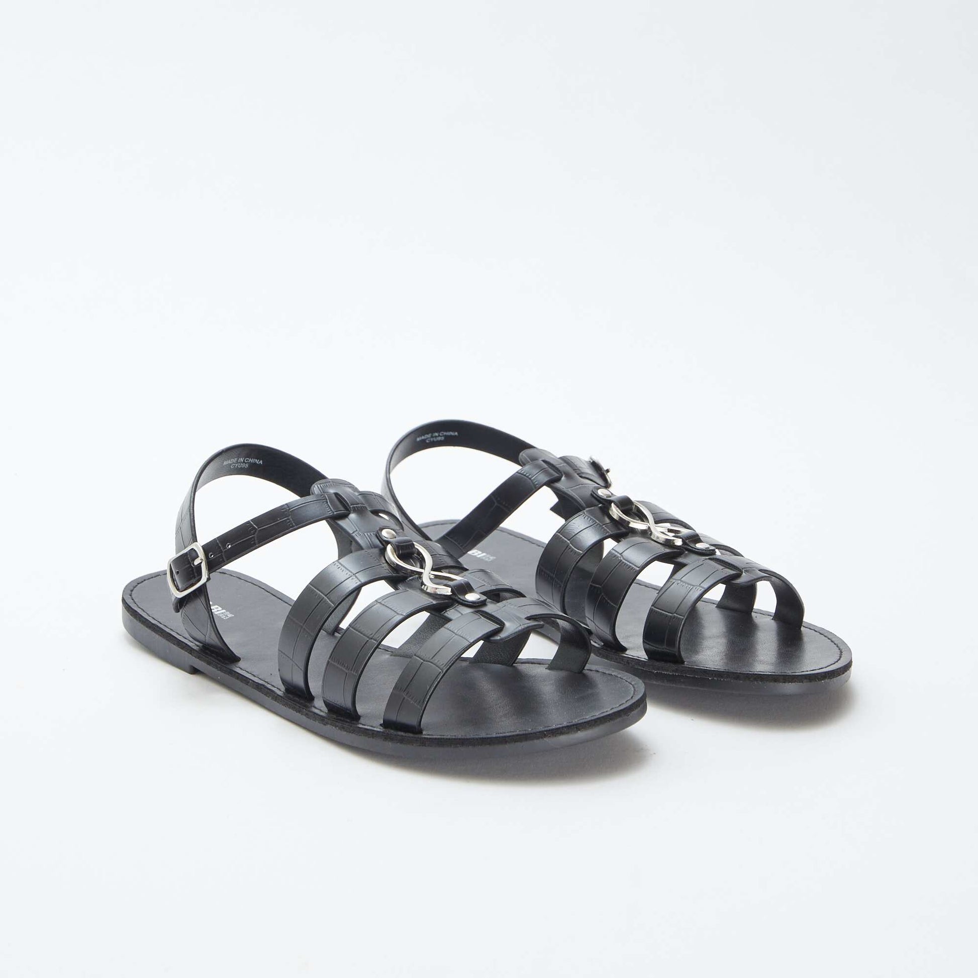 Sandales avec détails métalliques NOIR