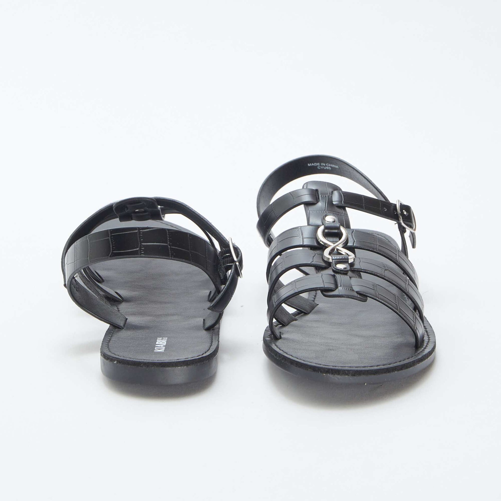 Sandales avec détails métalliques NOIR