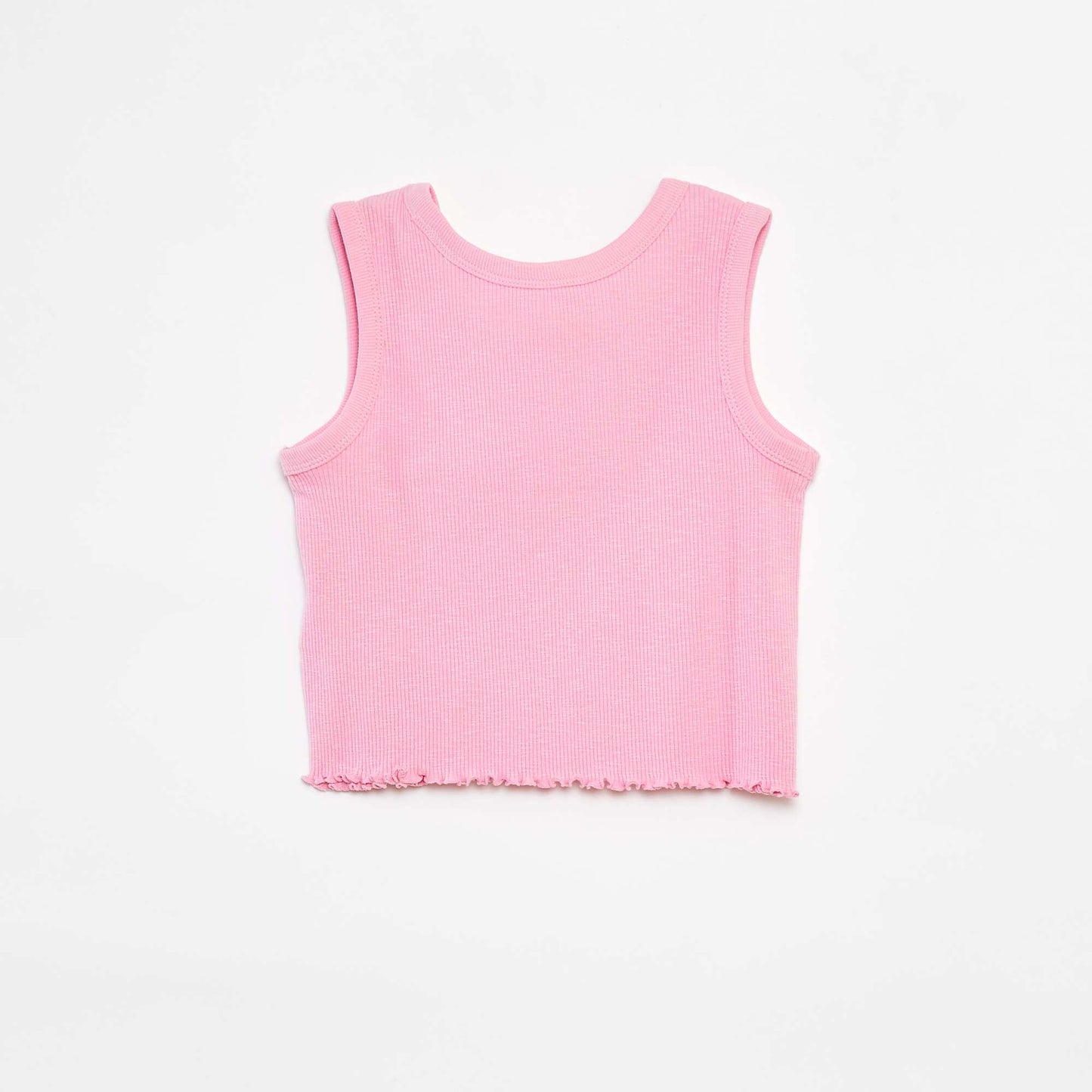 Débardeur côtelé brodé ROSE