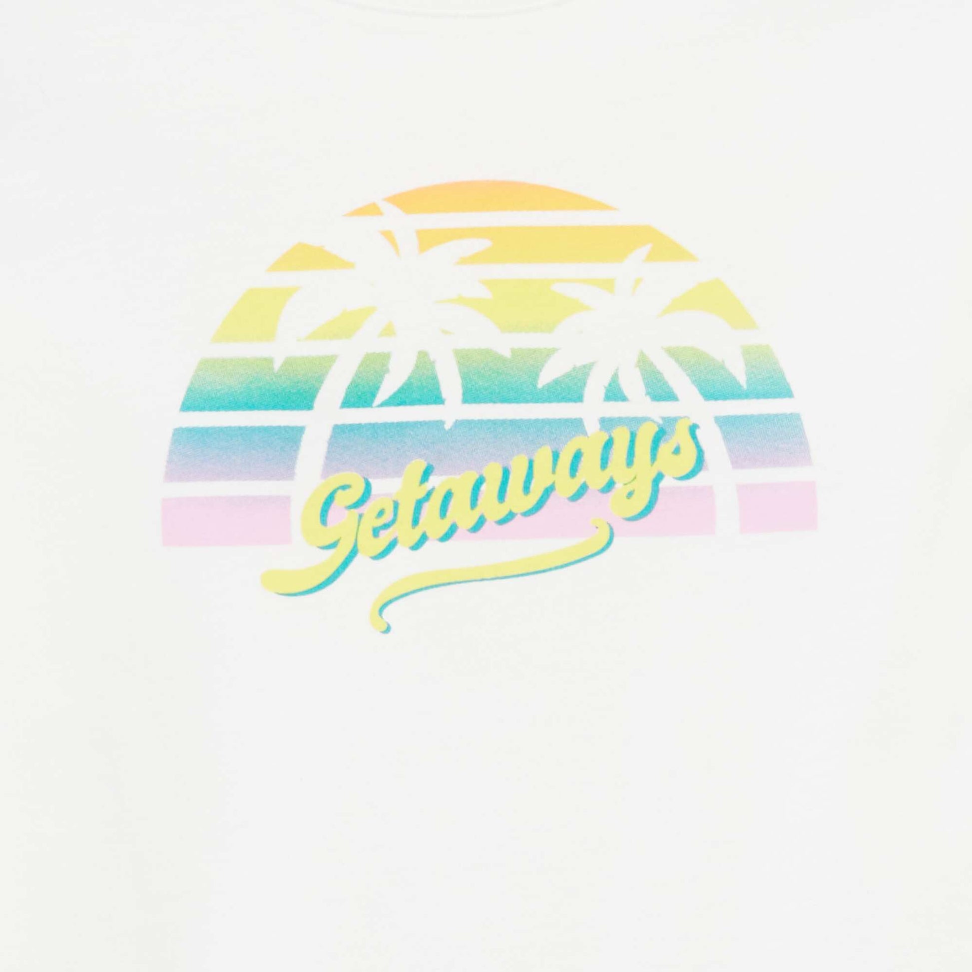 T-shirt imprimé fantaisie BLANC