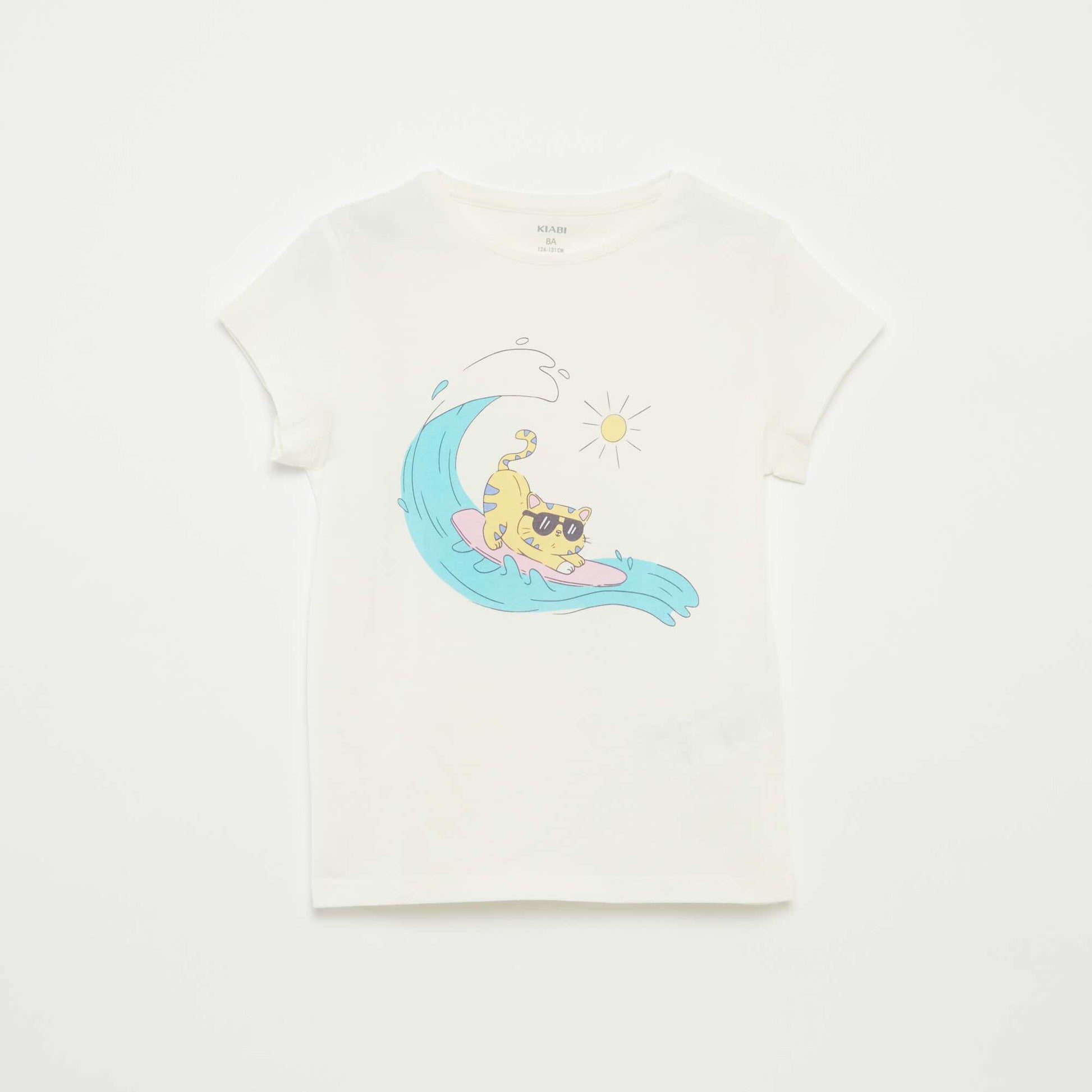 T-shirt imprimé fantaisie BLANC