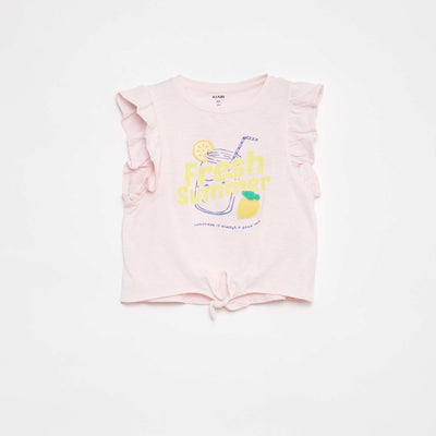 T-shirt fantaisie en coton ROSE