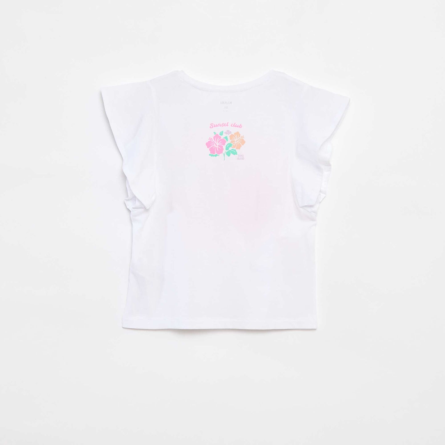 T-shirt en jersey à emmanchures volantées BLANC