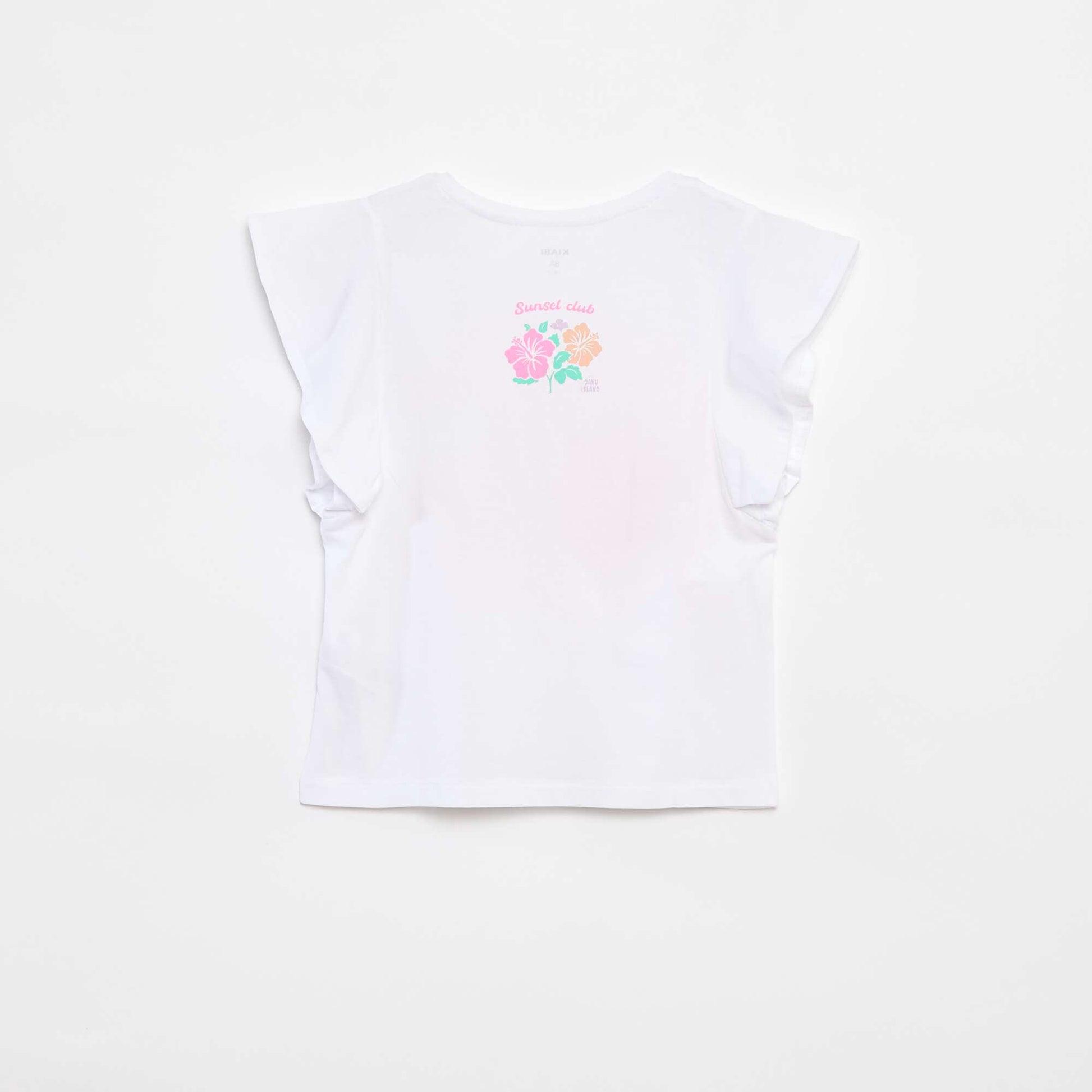T-shirt en jersey à emmanchures volantées BLANC