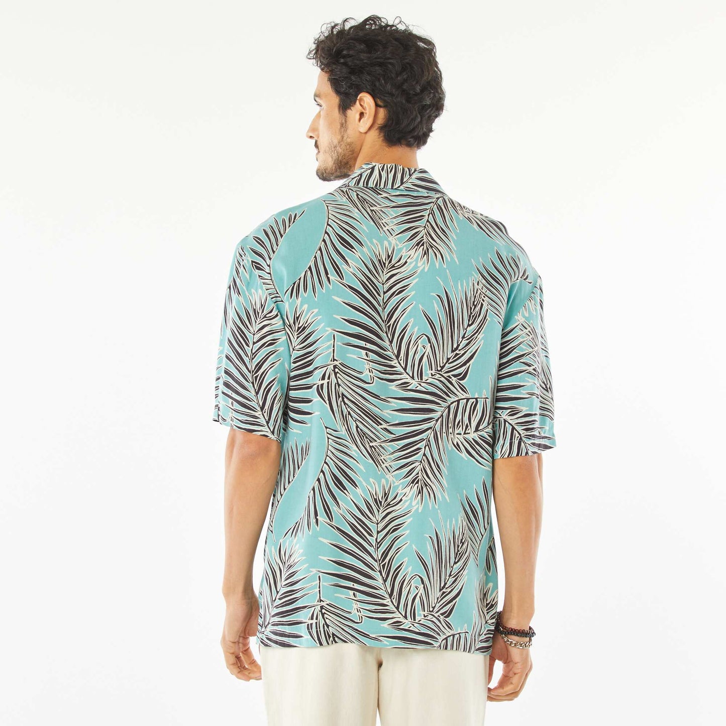 Chemise manches courte à motif BLEU
