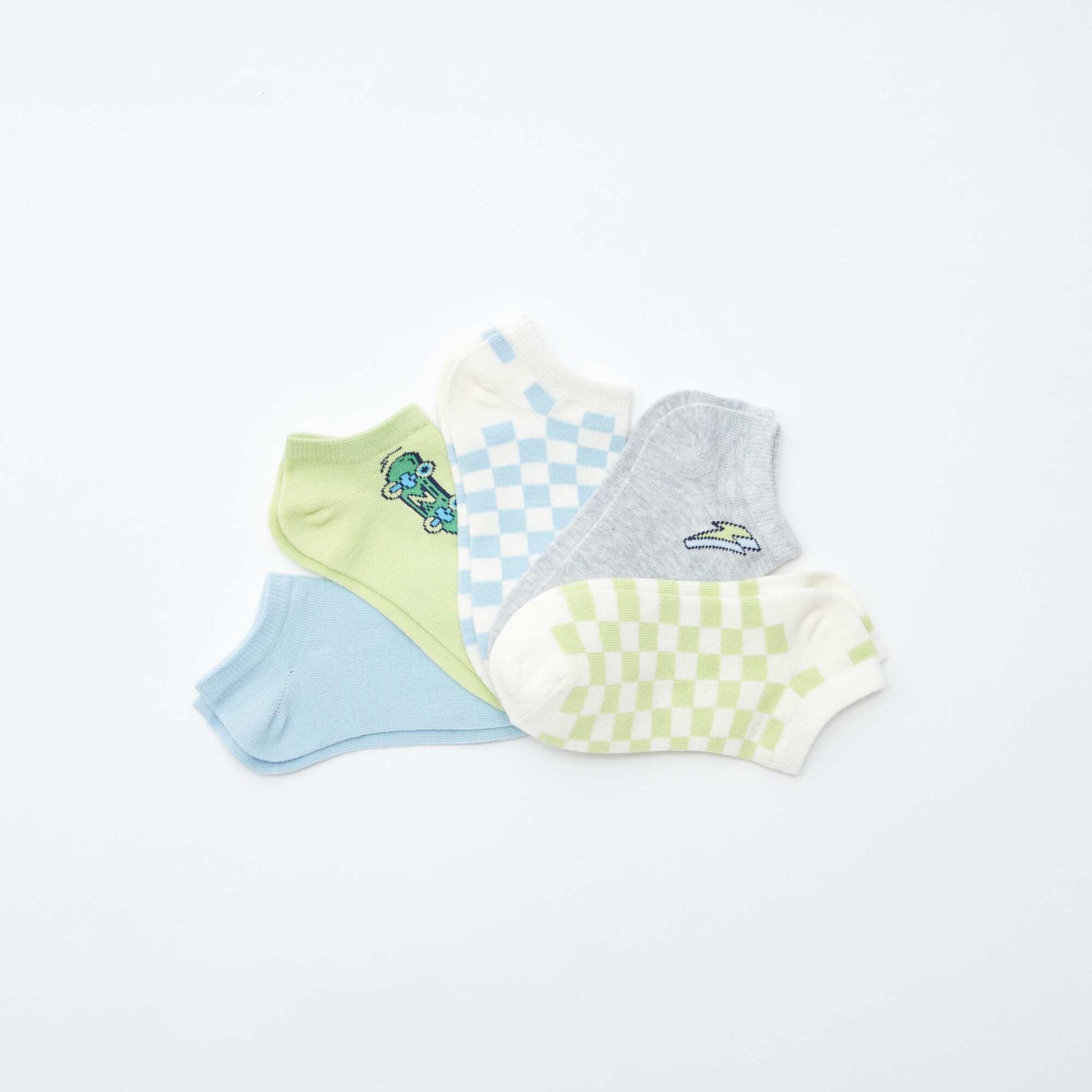 Lot de chaussettes invisibles imprimées VERT