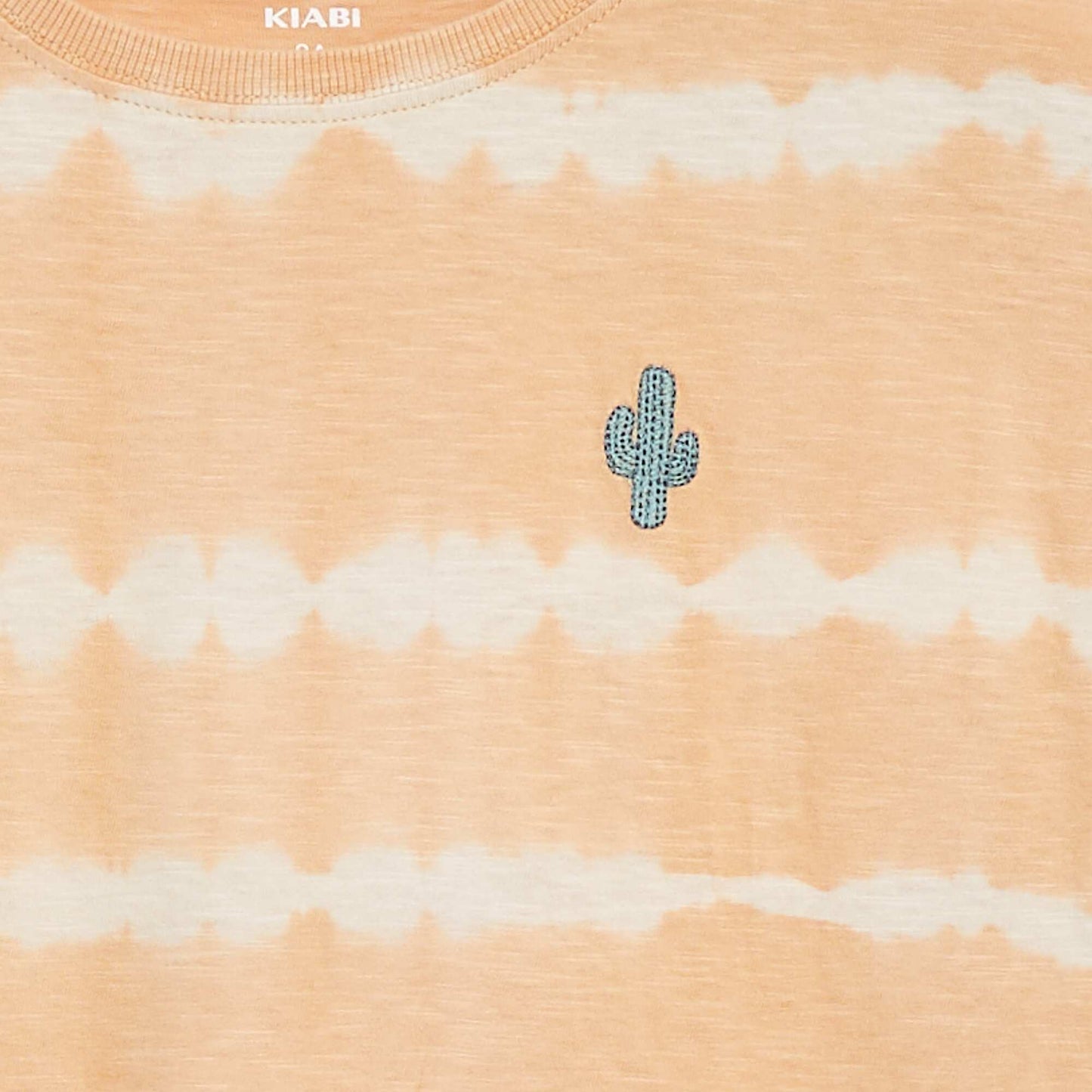 Tee-shirt avec rayures tie and dye BEIGE