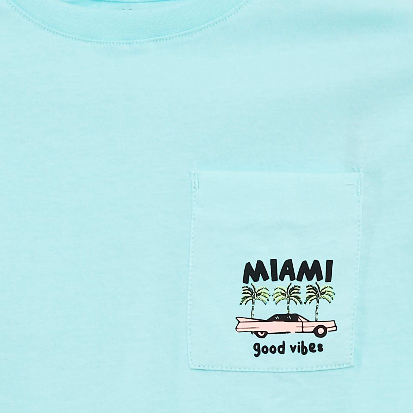 T-shirt loose avec poche poitrine BLEU