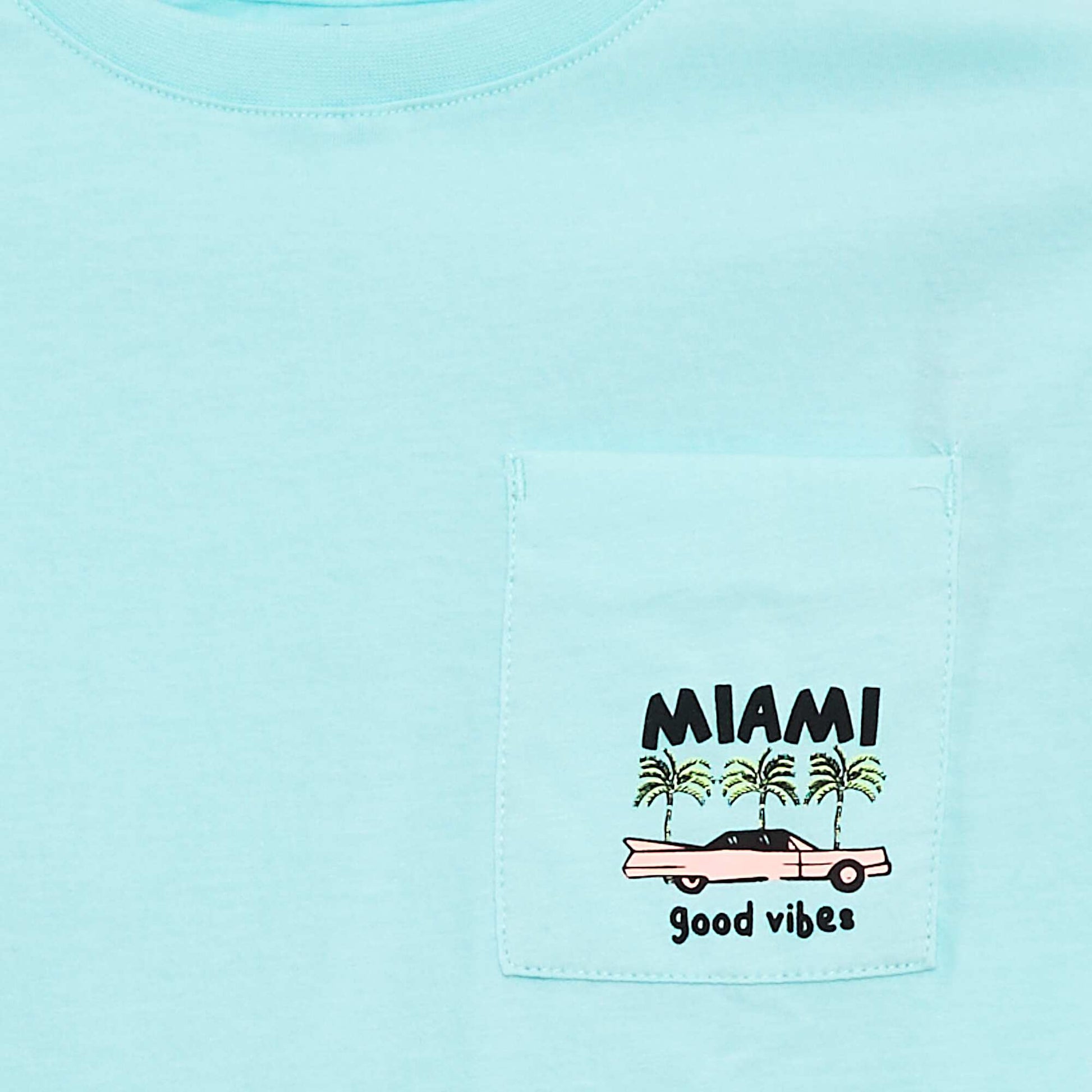 T-shirt loose avec poche poitrine BLEU