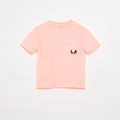 T-shirt loose avec poche poitrine ORANGE
