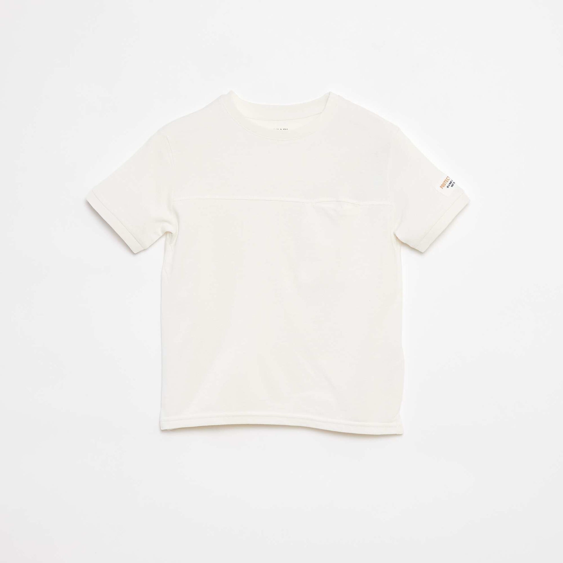 T-shirt en coton piqué BEIGE