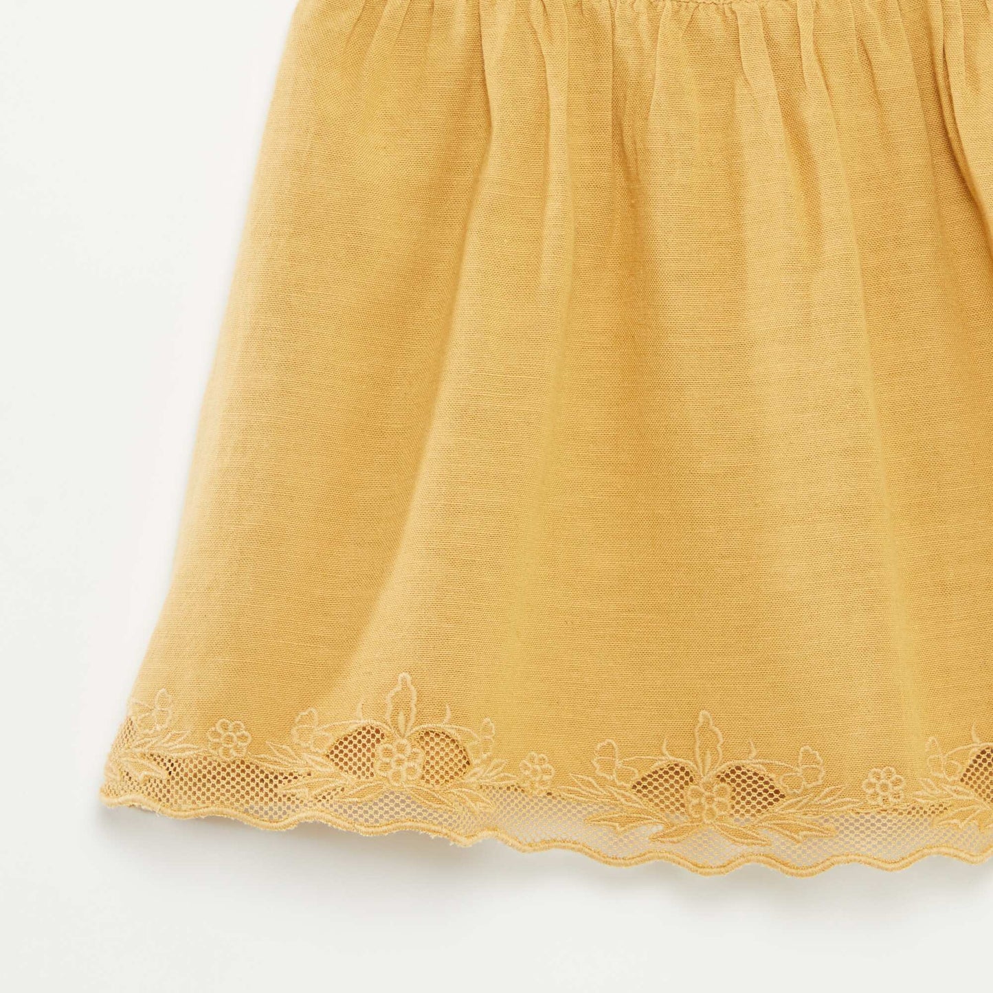 Robe sans manches avec broderie BEIGE