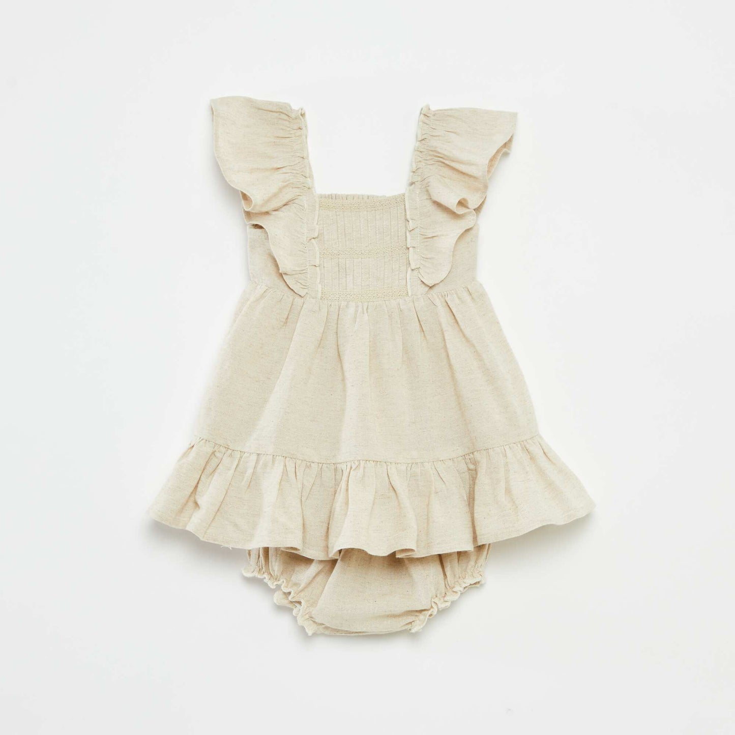 Ensemble robe + culotte multicolores volantées - 2 pièces BLANC