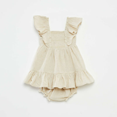 Ensemble robe + culotte multicolores volantées - 2 pièces BLANC