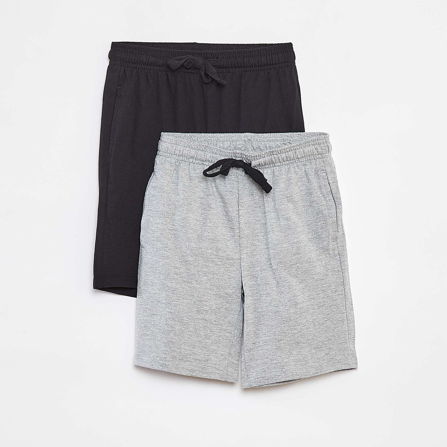 Short en molleton léger uni à 2 poches GRIS