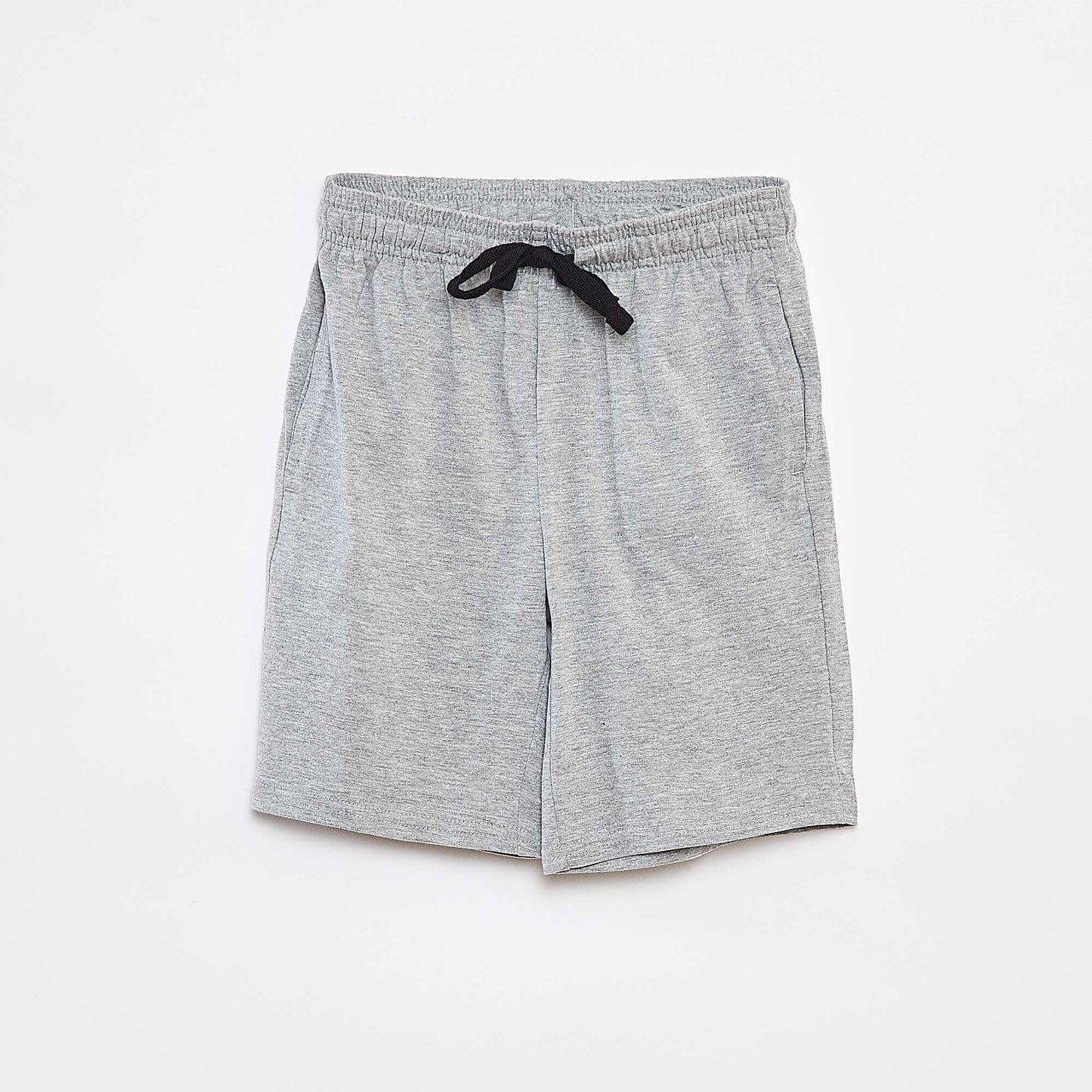 Short en molleton léger uni à 2 poches GRIS