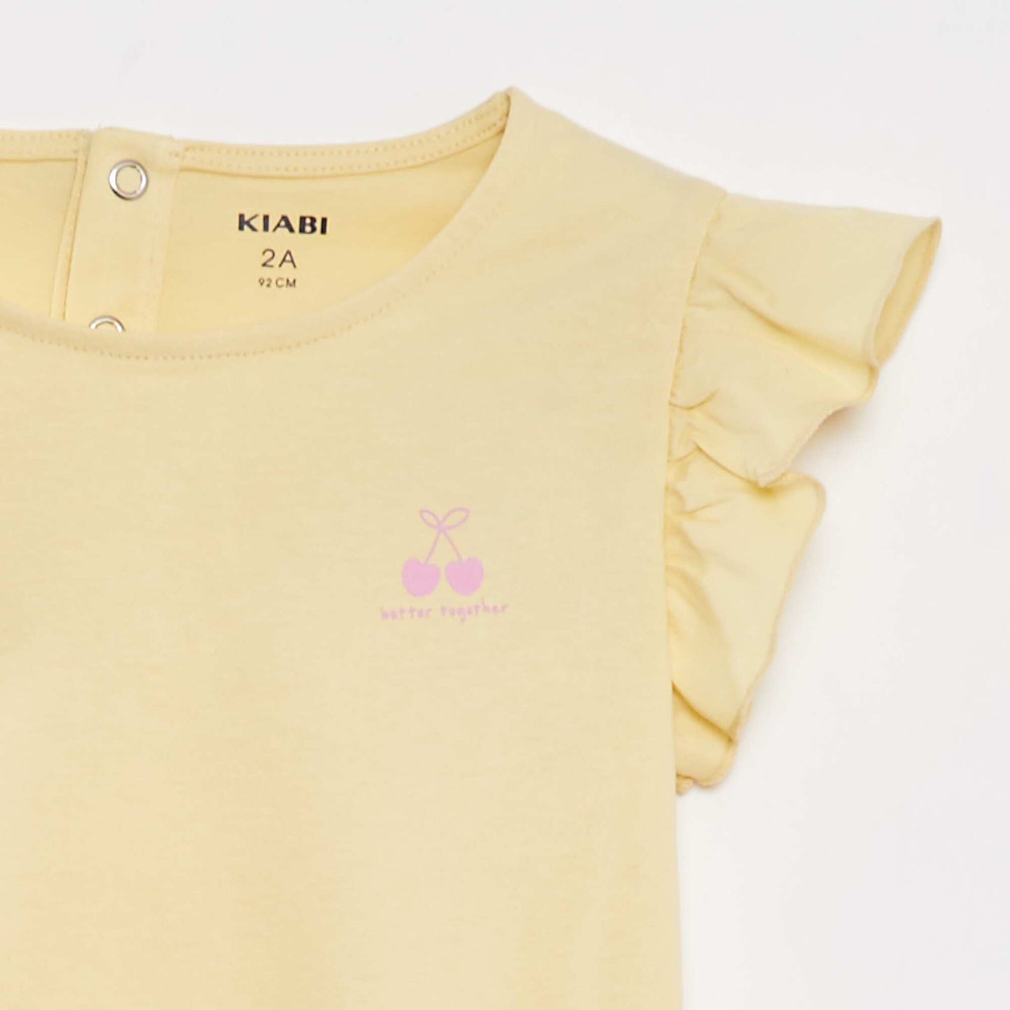 Pyjama court t-shirt + short à volants - 2 pièces JAUNE